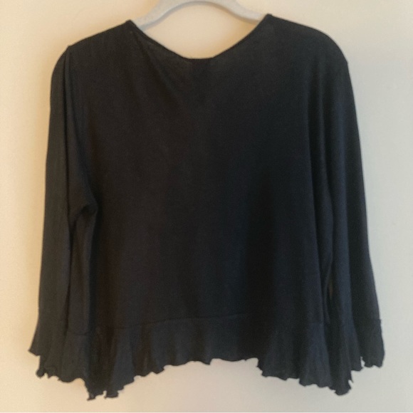 Molli & Mia Cropped Black 3/4 Sleeve Shrug Large - Picture 2 of 4